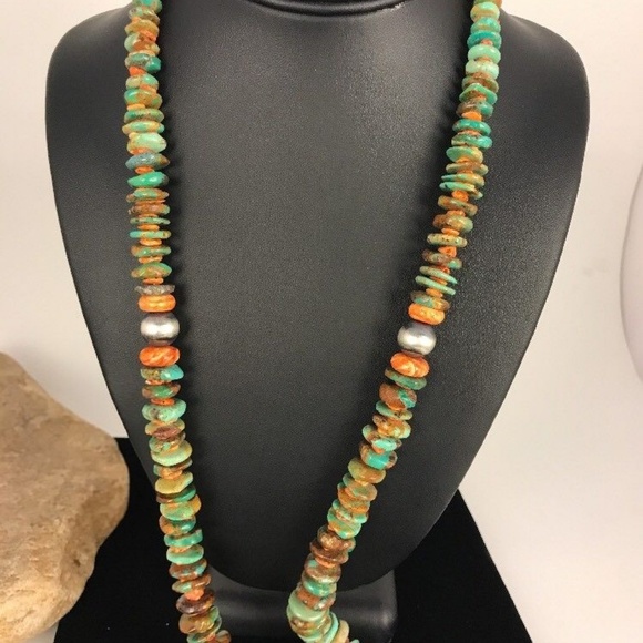 COPY - Navajo Green Turquoise Sterling Silver Spi…